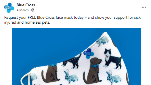 Blue Cross free face mask